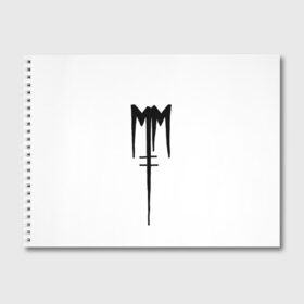Альбом для рисования с принтом Marilyn Manson в Ухте, 100% бумага
 | матовая бумага, плотность 200 мг. | Тематика изображения на принте: goth | gothic | manson | marilyn | metal | mm | music | rock | гот | готы | метал | мэнсон | мэрилин | рок