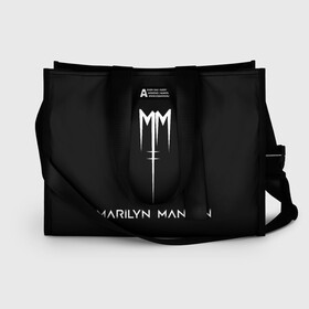 Сумка-шоппер 3D с принтом Marilyn Manson в Ухте, 100% полиэстер | застегивается на металлическую кнопку; внутренний карман застегивается на молнию. Стенки укреплены специальным мягким материалом, чтобы защитить содержимое от несильных ударов
 | manson | marilyn | marilyn manson | мэнсон | мэрилин | мэрилин мэнсон