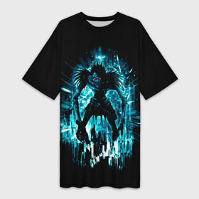 Платье-футболка 3D Рюк вышел из тени: в Ухте,  |  | anime | death note | kira | manga | ryuk | аниме | герой | детектив | детнот | детх нот | детхнот | дэсу ното | иероглиф | кандзи | кира | манга | миса | риюк | рьюзаки | рюзаки | рюк | синигами | тетрадка | эл | э