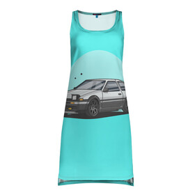 Платье-майка 3D Хачироку АЕ86: в Ухте, 100% полиэстер | полуприлегающий силуэт, широкие бретели, круглый вырез горловины, удлиненный подол сзади. | initial d | levin | trueno | дрифт | такуми | тюнинг | хачироку