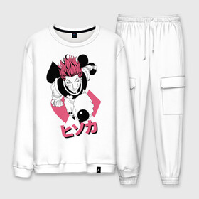 Мужской костюм хлопок с принтом Hunter x Hunter Hisoka в Ухте, 100% хлопок | на свитшоте круглая горловина, мягкая резинка по низу. Брюки заужены к низу, на них два вида карманов: два “обычных” по бокам и два объемных, с клапанами, расположенные ниже линии бедра. Брюки с мягкой трикотажной резинкой на поясе и по низу штанин. В поясе для дополнительного комфорта — широкие завязки | anime | hisoka | hunter x hunter | аниме | манга | охотник х охотник | хантер хантер | хантеры | хисока