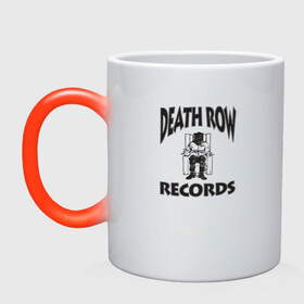 Кружка хамелеон с принтом Death Row Records в Ухте, керамика | меняет цвет при нагревании, емкость 330 мл | Тематика изображения на принте: death row | dr dre | hip hop | rap | snoop dogg