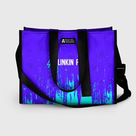 Сумка-шоппер 3D с принтом LINKIN PARK ЛИНКИН ПАРК в Ухте, 100% полиэстер | застегивается на металлическую кнопку; внутренний карман застегивается на молнию. Стенки укреплены специальным мягким материалом, чтобы защитить содержимое от несильных ударов
 | linkin | linkinpark | logo | lp | music | park | rock | линкин | линкинпарк | лого | логотип | логотипы | лп | музыка | парк | рок | символ