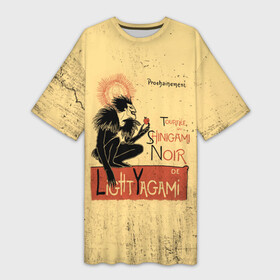 Платье-футболка 3D Shinigami Noir: в Ухте,  |  | anime | death note | kira | manga | ryuk | аниме | герой | детектив | детнот | детх нот | детхнот | дэсу ното | иероглиф | кандзи | кира | манга | миса | риюк | рьюзаки | рюзаки | рюк | синигами | тетрадка | эл | э