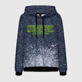 Мужская толстовка 3D с принтом ОЧЕНЬ СТРАННЫЕ ДЕЛА STRANGER в Ухте, 100% полиэстер | двухслойный капюшон со шнурком для регулировки, мягкие манжеты на рукавах и по низу толстовки, спереди карман-кенгуру с мягким внутренним слоем. | netflix | series | strange | stranger | things | бобби | браун | вулфард | дела | демогорген | дина | лого | логотип | логотипы | милли | нетфликс | одиннадцать | очень | сериал | сериалы | символ | символы | странные | финн