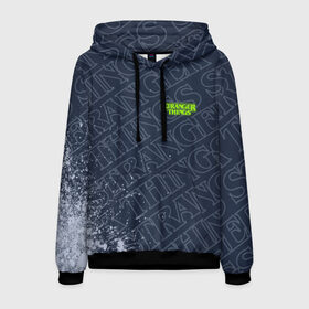 Мужская толстовка 3D с принтом ОЧЕНЬ СТРАННЫЕ ДЕЛА STRANGER в Ухте, 100% полиэстер | двухслойный капюшон со шнурком для регулировки, мягкие манжеты на рукавах и по низу толстовки, спереди карман-кенгуру с мягким внутренним слоем. | 