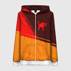 Женская толстовка 3D на молнии с принтом ЪУЪ СЪУКА в Ухте, 100% полиэстер | длина до линии бедра, манжеты и пояс оформлены мягкой тканевой резинкой, двухслойный капюшон со шнурком для регулировки, спереди молния, по бокам два кармана | Тематика изображения на принте: 