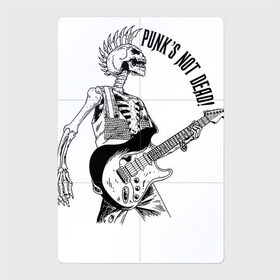 Магнитный плакат 2Х3 с принтом Punks not dead в Ухте, Полимерный материал с магнитным слоем | 6 деталей размером 9*9 см | Тематика изображения на принте: guitar | motto | music | punk | rock | skeleton | skull | гитара | девиз | музыка | панк | рок | скелет | череп