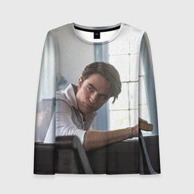 Женский лонгслив 3D с принтом Роберт Паттинсон в Ухте, 100% полиэстер | длинные рукава, круглый вырез горловины, полуприлегающий силуэт | batman | devil all the time | robert pattinson | the batman | twilight | бетмен | бэтмен | дьявол всегда здесь | роберт паттинсон | сумерки