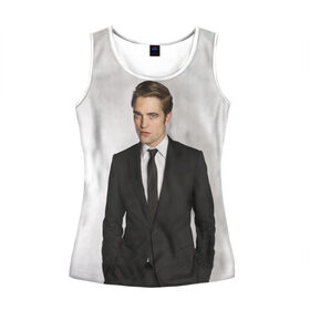 Женская майка 3D с принтом Роберт Паттинсон в Ухте, 100% полиэстер | круглая горловина, прямой силуэт, длина до линии бедра | batman | devil all the time | robert pattinson | the batman | twilight | бетмен | бэтмен | дьявол всегда здесь | роберт паттинсон | сумерки