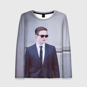 Женский лонгслив 3D с принтом Роберт Паттинсон в Ухте, 100% полиэстер | длинные рукава, круглый вырез горловины, полуприлегающий силуэт | batman | devil all the time | robert pattinson | the batman | twilight | бетмен | бэтмен | дьявол всегда здесь | роберт паттинсон | сумерки