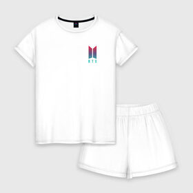 Женская пижама с шортиками хлопок с принтом BTS в Ухте, 100% хлопок | футболка прямого кроя, шорты свободные с широкой мягкой резинкой | bangtan boys | bangtan sonyeondan | beyond the scene | bt21 | bts | bulletproof boy scouts | chibi | j hope | jimin | jin | jungkook | k pop | kpop | rm | suga | v | ви | джей хоуп | джонгук | к поп | кпоп | сюга | чиби | чимин | чин