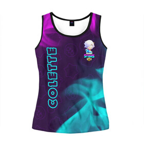 Женская майка 3D с принтом BRAWL STARS COLETTE / КОЛЕТТ в Ухте, 100% полиэстер | круглая горловина, прямой силуэт, длина до линии бедра | brawl | colete | colette | collete | logo | stars | бравл | бравла | браво | игра | игры | колетт | колетта | коллет | коллета | лого | логотип | символ | старс | старса