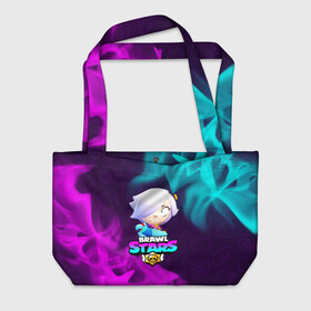 Пляжная сумка 3D с принтом BRAWL STARS COLETTE / КОЛЕТТ в Ухте, 100% полиэстер | застегивается на металлическую кнопку; внутренний карман застегивается на молнию. Стенки укреплены специальным мягким материалом, чтобы защитить содержимое от несильных ударов
 | brawl | colete | colette | collete | logo | stars | бравл | бравла | браво | игра | игры | колетт | колетта | коллет | коллета | лого | логотип | символ | старс | старса