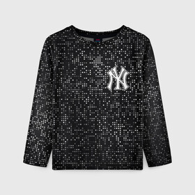 Детский лонгслив 3D с принтом New York Yankees в Ухте, 100% полиэстер | длинные рукава, круглый вырез горловины, полуприлегающий силуэт
 | baseball | fashion | game | glitch | new york | sport | бейсбол | игра | мода | нью йорк | спорт