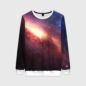 Женский свитшот 3D с принтом Космос в Ухте, 100% полиэстер с мягким внутренним слоем | круглый вырез горловины, мягкая резинка на манжетах и поясе, свободная посадка по фигуре | вселенная | звезда | космос | солнце | туманность