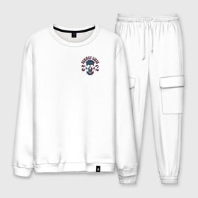 Мужской костюм хлопок с принтом Летние флюиды в Ухте, 100% хлопок | на свитшоте круглая горловина, мягкая резинка по низу. Брюки заужены к низу, на них два вида карманов: два “обычных” по бокам и два объемных, с клапанами, расположенные ниже линии бедра. Брюки с мягкой трикотажной резинкой на поясе и по низу штанин. В поясе для дополнительного комфорта — широкие завязки | Тематика изображения на принте: 22 | летние флюиды | лето | цифры. | череп