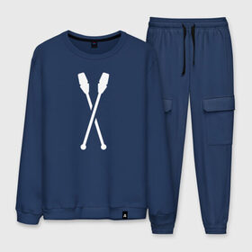 Мужской костюм хлопок с принтом Гимнастика в Ухте, 100% хлопок | на свитшоте круглая горловина, мягкая резинка по низу. Брюки заужены к низу, на них два вида карманов: два “обычных” по бокам и два объемных, с клапанами, расположенные ниже линии бедра. Брюки с мягкой трикотажной резинкой на поясе и по низу штанин. В поясе для дополнительного комфорта — широкие завязки | gymnastics | rhythmic gymnastics | гимнастика | спорт | художественная гимнастика