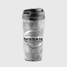Термокружка-непроливайка с принтом NISSAN. в Ухте, внутренняя часть — пищевой пластик, наружная часть — прозрачный пластик, между ними — полиграфическая вставка с рисунком | объем — 350 мл, герметичная крышка | Тематика изображения на принте: abstract | auto | brand | car | geometry | nissan | nиссан | sport | texture | абстракция | авто | автомобильные | бренд | геометрия | классика | машины | модные | спорт | стиль | текстура