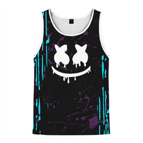 Мужская майка 3D с принтом FORTNITE MARSHMELLO в Ухте, 100% полиэстер | круглая горловина, приталенный силуэт, длина до линии бедра. Пройма и горловина окантованы тонкой бейкой | archetype | fortnite | fortnite x | game | ikonik | marshmello | raven | архетип | ворон | игра | иконик | маршмелло | фортнайт