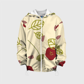 Детская куртка 3D с принтом Растительный принт в Ухте, 100% полиэстер | застежка — молния, подол и капюшон оформлены резинкой с фиксаторами, по бокам — два кармана без застежек, один потайной карман на груди, плотность верхнего слоя — 90 г/м2; плотность флисового подклада — 260 г/м2 | 