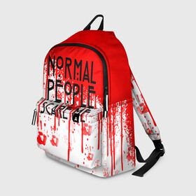 Рюкзак 3D с принтом Normal People Scare Me. в Ухте, 100% полиэстер | лямки с регулируемой длиной, сверху петелька, чтобы рюкзак можно было повесить на вешалку. Основное отделение закрывается на молнию, как и внешний карман. Внутри два дополнительных кармана, один из которых закрывается на молнию. По бокам два дополнительных кармашка | Тематика изображения на принте: american horror story | games | normal people scare me | аутизм | документальный фильм об аутизме | игры | кино | люди | нормал пипл скар ми | очень странные дела | фильмы