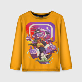 Детский лонгслив 3D с принтом Insta boy в Ухте, 100% полиэстер | длинные рукава, круглый вырез горловины, полуприлегающий силуэт
 | instagram | like | tik tok | tiktok | tinder | vk | вк | инста | инстаграм | лайк | репост | тик ток | тикток | тиндер