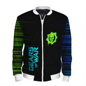 Мужской бомбер 3D с принтом GEARS OF WAR в Ухте, 100% полиэстер | застегивается на молнию, по бокам два кармана без застежек, по низу бомбера и на воротнике - эластичная резинка | gears | gears 5 | gears of war | gears of war 5 | шестерёнки