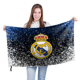 Флаг 3D с принтом REAL MADRID. в Ухте, 100% полиэстер | плотность ткани — 95 г/м2, размер — 67 х 109 см. Принт наносится с одной стороны | fc | football | football club | real madrid | sport | испанский футбольный клуб | лучший футбольный клуб xx века | мадрид | реал мадрид | спорт | уефа | униформа | фирменные цвета | фифа | фк | футбол | футбольный клуб