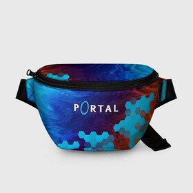 Поясная сумка 3D с принтом PORTAL / ПОРТАЛ в Ухте, 100% полиэстер | плотная ткань, ремень с регулируемой длиной, внутри несколько карманов для мелочей, основное отделение и карман с обратной стороны сумки застегиваются на молнию | game | games | half | half life | halflife | life | logo | portal | portal 2 | portal2 | valve | игра | игры | лайф | лого | логотип | логотипы | портал | портал 2 | портал2 | символ | символы | халф | халф лайф | халфлайф