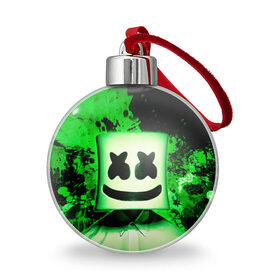 Ёлочный шар с принтом MARSHMELLO в Ухте, Пластик | Диаметр: 77 мм | fortnite | marshmallo | marshmallow | marshmello | marshmellow | маршмелло | маршмеллоу | розы | фортнайт