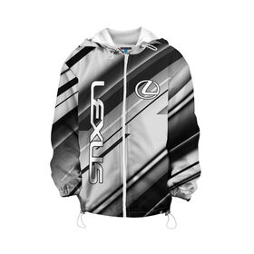 Детская куртка 3D с принтом Лексус | Lexus в Ухте, 100% полиэстер | застежка — молния, подол и капюшон оформлены резинкой с фиксаторами, по бокам — два кармана без застежек, один потайной карман на груди, плотность верхнего слоя — 90 г/м2; плотность флисового подклада — 260 г/м2 | Тематика изображения на принте: abstract | auto | geometry | lexus | sport | texture | абстракция | авто | автомобиль | автомобильные | бренд | геометрия | лексус | марка | машины | соты | спорт | текстура | эффект