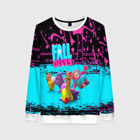 Женский свитшот 3D с принтом Fall Guys в Ухте, 100% полиэстер с мягким внутренним слоем | круглый вырез горловины, мягкая резинка на манжетах и поясе, свободная посадка по фигуре | buster | buster rofls | fall | fall guys | fall guys epic | fall guys fails | fall guys hacker | fall guys highlights | fall guys new | fall guys top | fall guys ultimate knockout | fall guys wins | guys | world record fall guys | бустер
