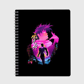 Тетрадь с принтом JoJo’s Bizarre Adventure в Ухте, 100% бумага | 48 листов, плотность листов — 60 г/м2, плотность картонной обложки — 250 г/м2. Листы скреплены сбоку удобной пружинной спиралью. Уголки страниц и обложки скругленные. Цвет линий — светло-серый
 | anime | jojo | jojo bizarre adventure | jojo’s bizarre adventure | аниме | джоджо | манга | невероятные приключения джоджо