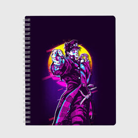 Тетрадь с принтом JoJo’s Bizarre Adventure в Ухте, 100% бумага | 48 листов, плотность листов — 60 г/м2, плотность картонной обложки — 250 г/м2. Листы скреплены сбоку удобной пружинной спиралью. Уголки страниц и обложки скругленные. Цвет линий — светло-серый
 | anime | jojo | jojo bizarre adventure | jojo’s bizarre adventure | аниме | джоджо | манга | невероятные приключения джоджо
