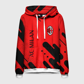 Мужская толстовка 3D с принтом AC MILAN / МИЛАН в Ухте, 100% полиэстер | двухслойный капюшон со шнурком для регулировки, мягкие манжеты на рукавах и по низу толстовки, спереди карман-кенгуру с мягким внутренним слоем. | 