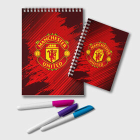 Блокнот с принтом MANCHESTER UNITED в Ухте, 100% бумага | 48 листов, плотность листов — 60 г/м2, плотность картонной обложки — 250 г/м2. Листы скреплены удобной пружинной спиралью. Цвет линий — светло-серый
 | club | footbal | logo | manchester | united | знак | клуб | лого | логотип | логотипы | манчестер | символ | символы | форма | футбол | футбольная | футбольный | юнайтед