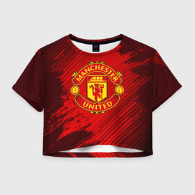 Женская футболка Crop-top 3D MANCHESTER UNITED: в Ухте, 100% полиэстер | круглая горловина, длина футболки до линии талии, рукава с отворотами | club | footbal | logo | manchester | united | знак | клуб | лого | логотип | логотипы | манчестер | символ | символы | форма | футбол | футбольная | футбольный | юнайтед