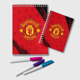 Блокнот с принтом MANCHESTER UNITED в Ухте, 100% бумага | 48 листов, плотность листов — 60 г/м2, плотность картонной обложки — 250 г/м2. Листы скреплены удобной пружинной спиралью. Цвет линий — светло-серый
 | club | footbal | logo | manchester | united | знак | клуб | лого | логотип | логотипы | манчестер | символ | символы | форма | футбол | футбольная | футбольный | юнайтед