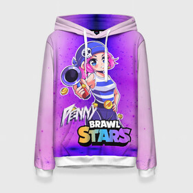 Женская толстовка 3D с принтом Penny Brawl Stars в Ухте, 100% полиэстер  | двухслойный капюшон со шнурком для регулировки, мягкие манжеты на рукавах и по низу толстовки, спереди карман-кенгуру с мягким внутренним слоем. | anime | brawl | brawl stars | brawlstars | brawl_stars | panny | peny | аниме | бравл | бравлстарс | девочка | девочка в шкуре медведя | девушка | манга | пени | пини