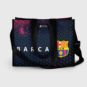 Сумка-шоппер 3D с принтом BARCELONA / БАРСЕЛОНА в Ухте, 100% полиэстер | застегивается на металлическую кнопку; внутренний карман застегивается на молнию. Стенки укреплены специальным мягким материалом, чтобы защитить содержимое от несильных ударов
 | barca | barcelona | barsa | barselona | fcb | logo | messi | барса | барселона | знак | клуб | лого | логотип | логотипы | месси | символ | символы | футбол | футбольная | футбольный