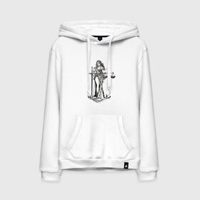 Мужская толстовка с принтом Фемида двухсторонняя в Ухте, френч-терри, мягкий теплый начес внутри (100% хлопок) | карман-кенгуру, эластичные манжеты и нижняя кромка, капюшон с подкладом и шнурком | Тематика изображения на принте: богиня | весы | меч | правосудие | фемида