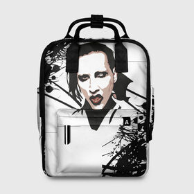 Женский рюкзак 3D с принтом Marilyn Manson в Ухте, 100% полиэстер | лямки с регулируемой длиной, сверху ручки, чтобы рюкзак нести как сумку. Основное отделение закрывается на молнию, как и внешний карман. Внутри два дополнительных кармана, один из которых закрывается на молнию. По бокам два дополнительных кармашка, куда поместится маленькая бутылочка
 | marilyn manson | nothing records | известность | музыка | рок группа