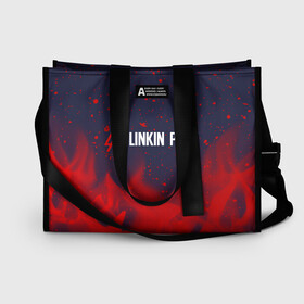 Сумка-шоппер 3D с принтом LINKIN PARK ЛИНКИН ПАРК в Ухте, 100% полиэстер | застегивается на металлическую кнопку; внутренний карман застегивается на молнию. Стенки укреплены специальным мягким материалом, чтобы защитить содержимое от несильных ударов
 | linkin | linkinpark | logo | lp | music | park | rock | линкин | линкинпарк | лого | логотип | логотипы | лп | музыка | парк | рок | символ