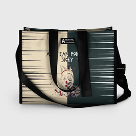 Сумка-шоппер 3D с принтом American Horror Story в Ухте, 100% полиэстер | застегивается на металлическую кнопку; внутренний карман застегивается на молнию. Стенки укреплены специальным мягким материалом, чтобы защитить содержимое от несильных ударов
 | american | horror | story | телесериал | ужасы
