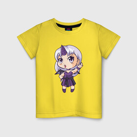 Детская футболка хлопок с принтом Anime Chibi Demon Girl в Ухте, 100% хлопок | круглый вырез горловины, полуприлегающий силуэт, длина до линии бедер | cartoon | girls | japan | japanese | kawaii | manga | waifu | yandere | аниме | анимэ | вайфу | дандере | девочка | девушка | демон | дередере | кавайная | манга | милая | мультик | мультики | тиби | цундере | чиби | яндере | япония
