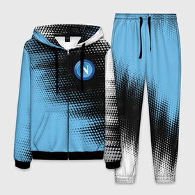 Мужской костюм 3D с принтом SSC NAPOLI Наполи в Ухте, 100% полиэстер | Манжеты и пояс оформлены тканевой резинкой, двухслойный капюшон со шнурком для регулировки, карманы спереди | Тематика изображения на принте: 