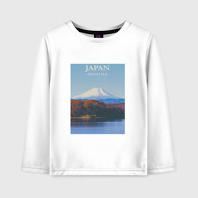 Детский лонгслив хлопок с принтом Japan в Ухте, 100% хлопок | круглый вырез горловины, полуприлегающий силуэт, длина до линии бедер | fuji | mount | poster | travel | гора | постер | путешествия | фудзи | фудзияма | япония