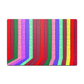 Пазл магнитный 126 элементов с принтом радуга в Ухте, полимерный материал с магнитным слоем | 126 деталей, размер изделия —  180*270 мм | вполоску | полоска | полосы | радуга | цвета