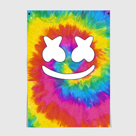 Постер с принтом MARSHMELLO в Ухте, 100% бумага
 | бумага, плотность 150 мг. Матовая, но за счет высокого коэффициента гладкости имеет небольшой блеск и дает на свету блики, но в отличии от глянцевой бумаги не покрыта лаком | fortnite | marshmallo | marshmallow | marshmello | marshmellow | маршмелло | маршмеллоу | розы | фортнайт